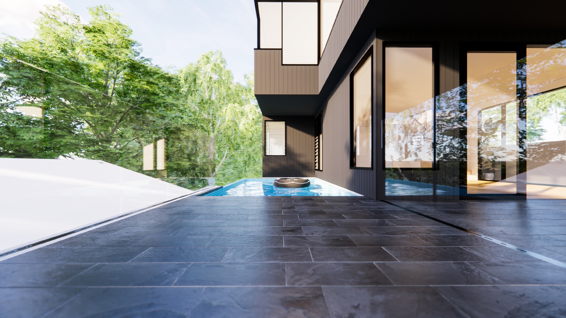GRAYA™ custom home in Paddington Brisbane, featuring a Plungie Max 6m x 3m concrete pool