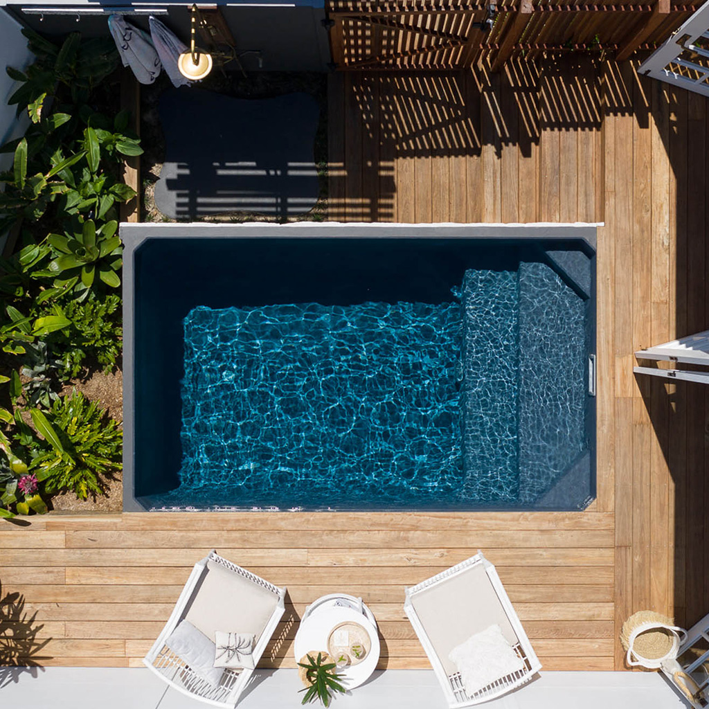 Plungie Studio pool in Mediterranean Blue